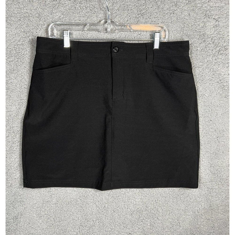 EDDIE BAUER Skort Skirt Women Size 12 Black Activewear Stretch Hiking Adventure